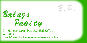 balazs papity business card